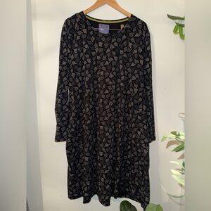 Gudrun Sjoden Black Patterned Dress Size XXL